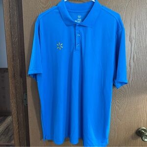 Walmart Uniforms Mens Polo Short Sleeve Shirt Blue Size XL